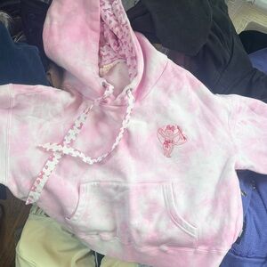 Roller rabbit x Loveshackfancy women’s PinkHoodie with Heart Drawstring size M